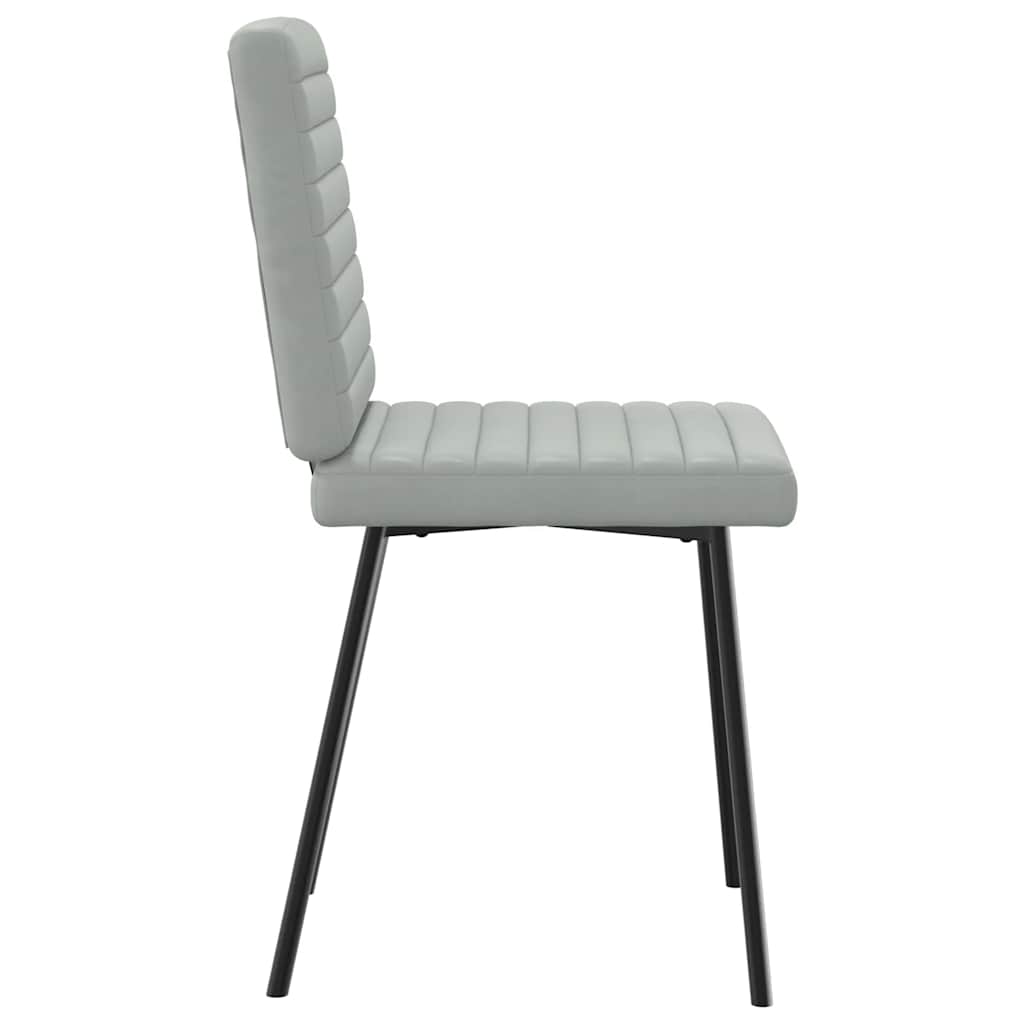 Dining chairs, 2 pcs., light gray, velvet