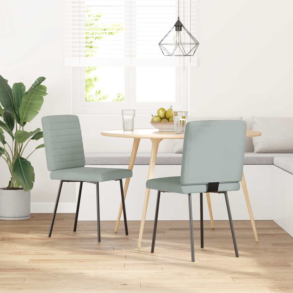 Dining chairs, 2 pcs., light gray, velvet