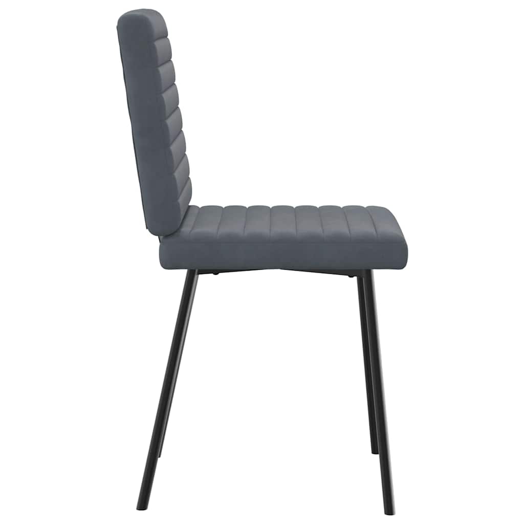 Dining chairs, 2 pcs., dark grey, velvet