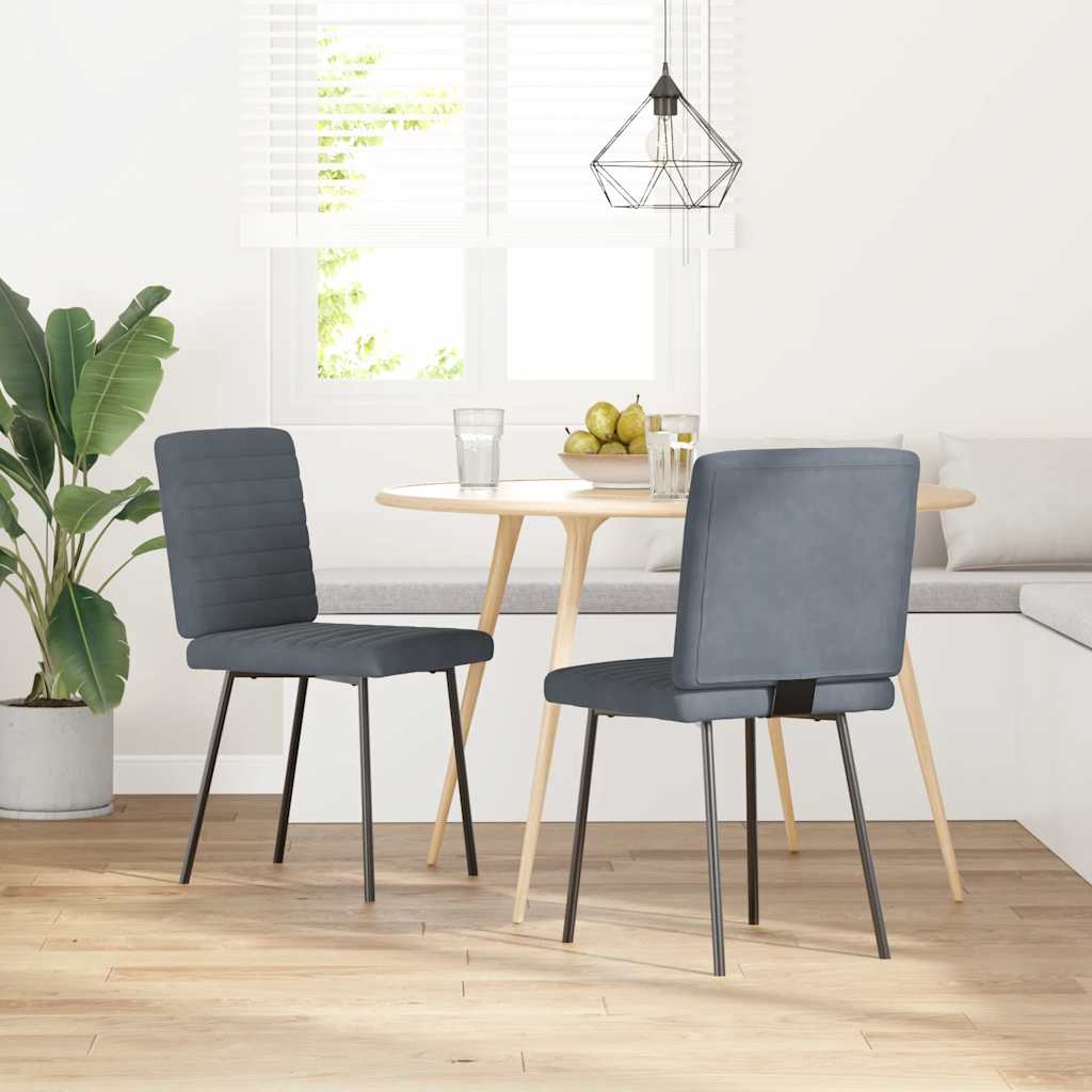Dining chairs, 2 pcs., dark grey, velvet