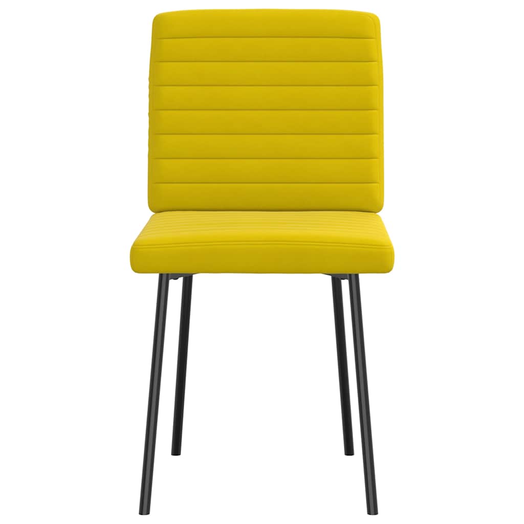 Dining chairs, 2 pcs, yellow, velvet