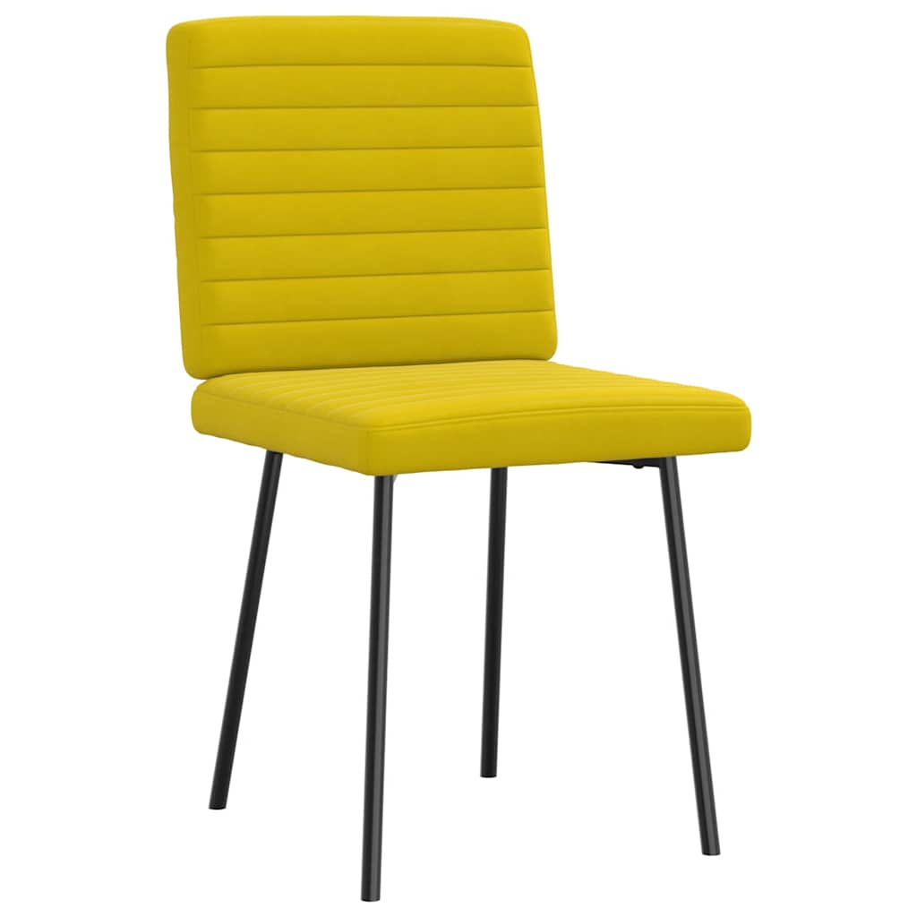 Dining chairs, 2 pcs, yellow, velvet