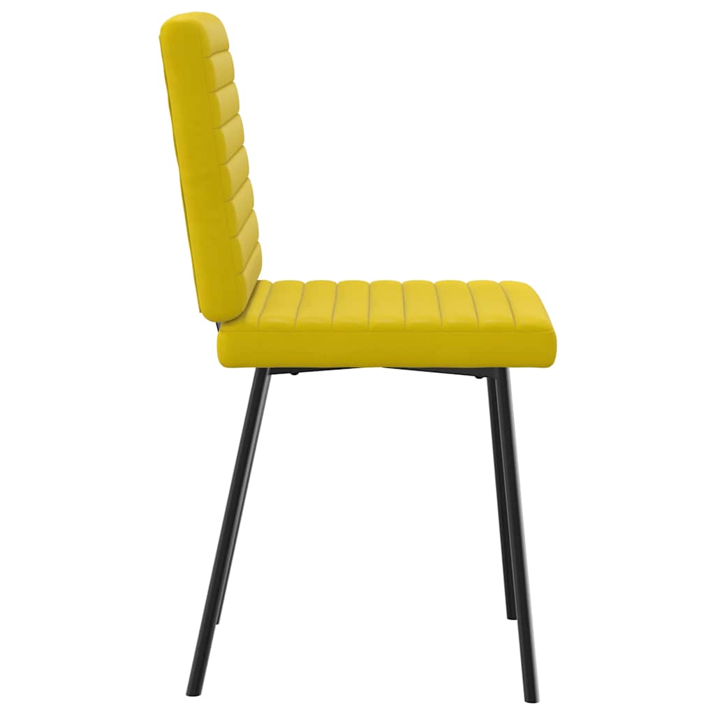 Dining chairs, 2 pcs, yellow, velvet