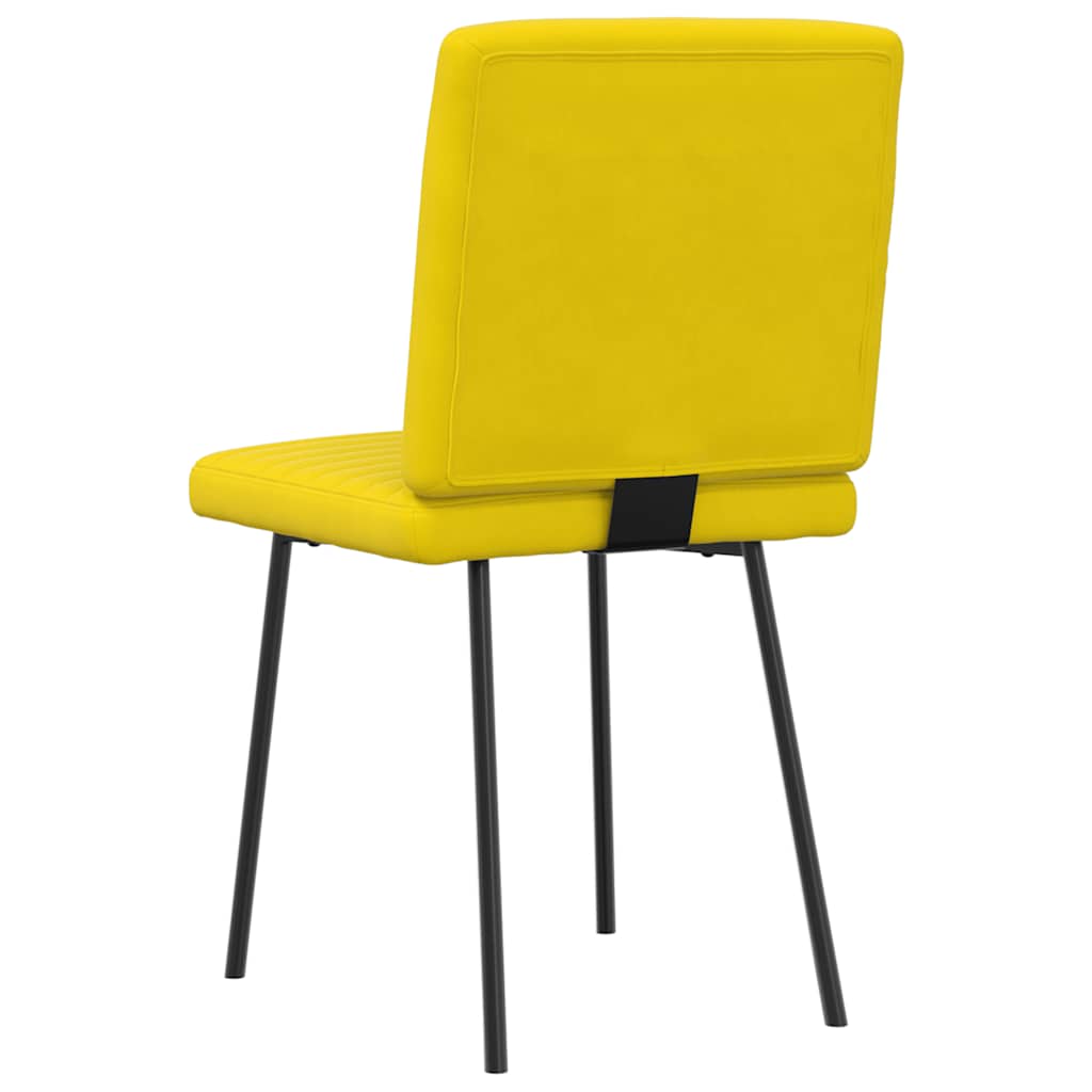 Dining chairs, 2 pcs, yellow, velvet