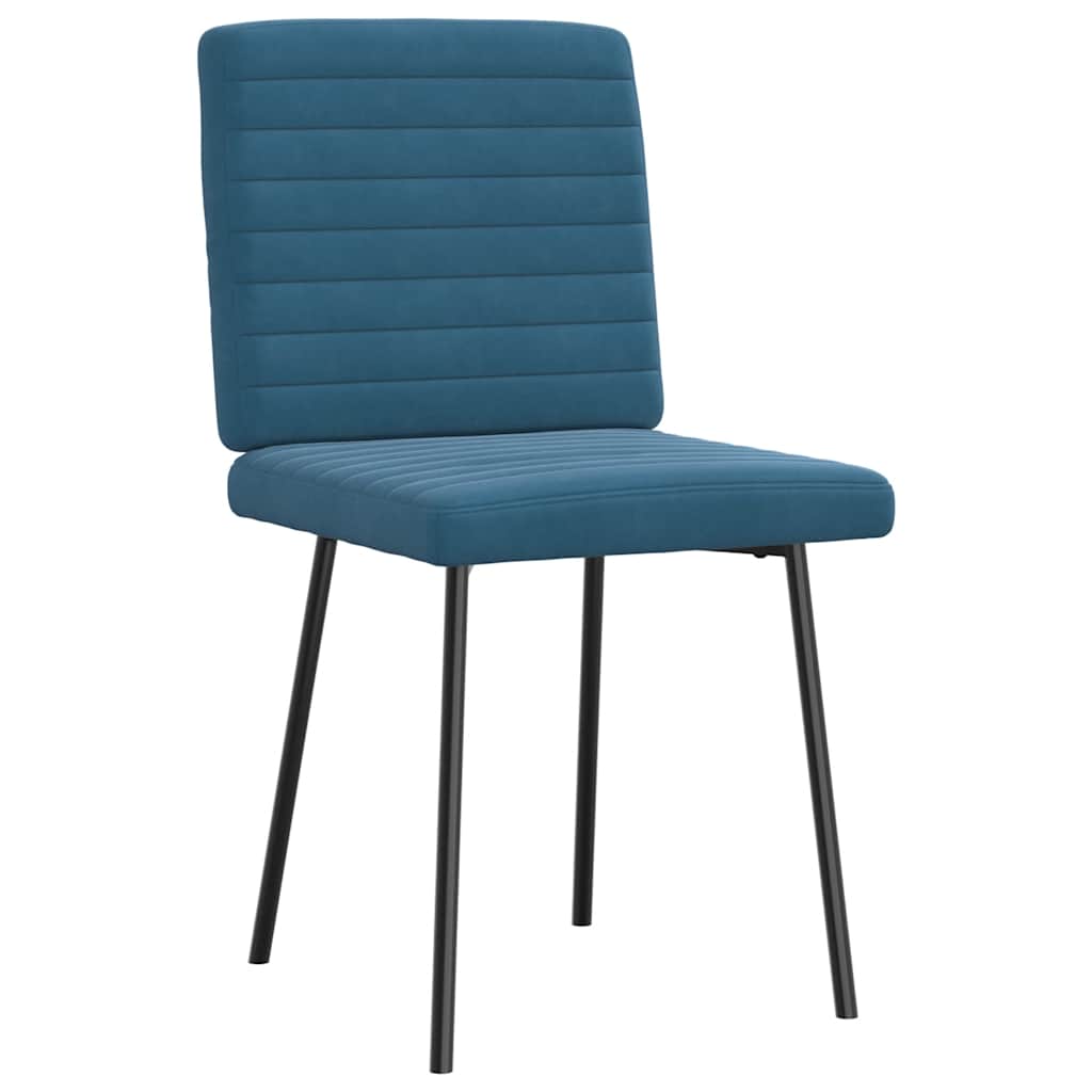 Dining chairs, 2 pcs., blue, velvet