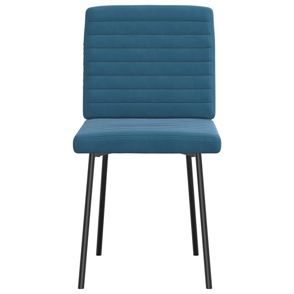Dining chairs, 2 pcs., blue, velvet