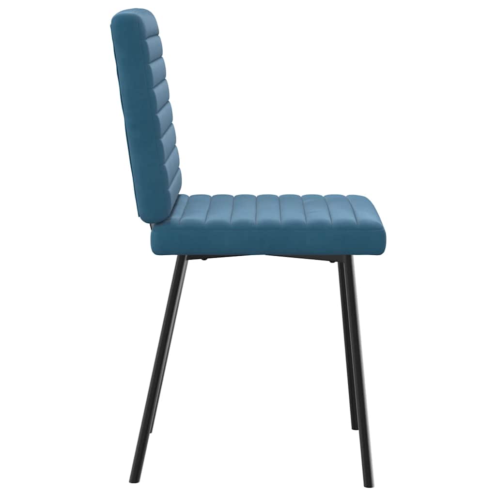 Dining chairs, 2 pcs., blue, velvet