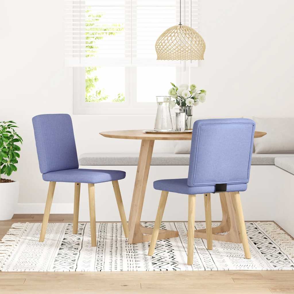 Dining chairs, 2 pcs., denim blue, fabric