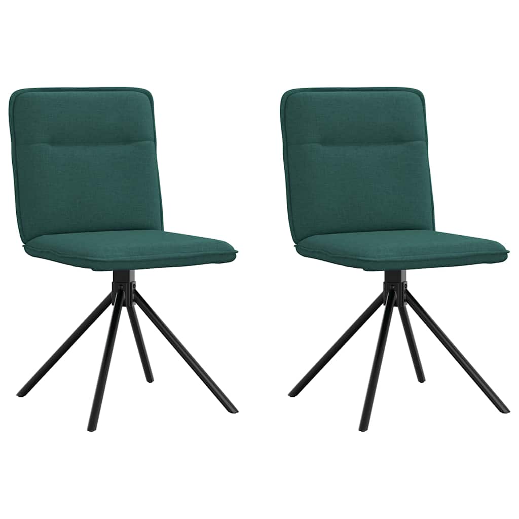 Dining chairs, 2 pcs., dark green, fabric