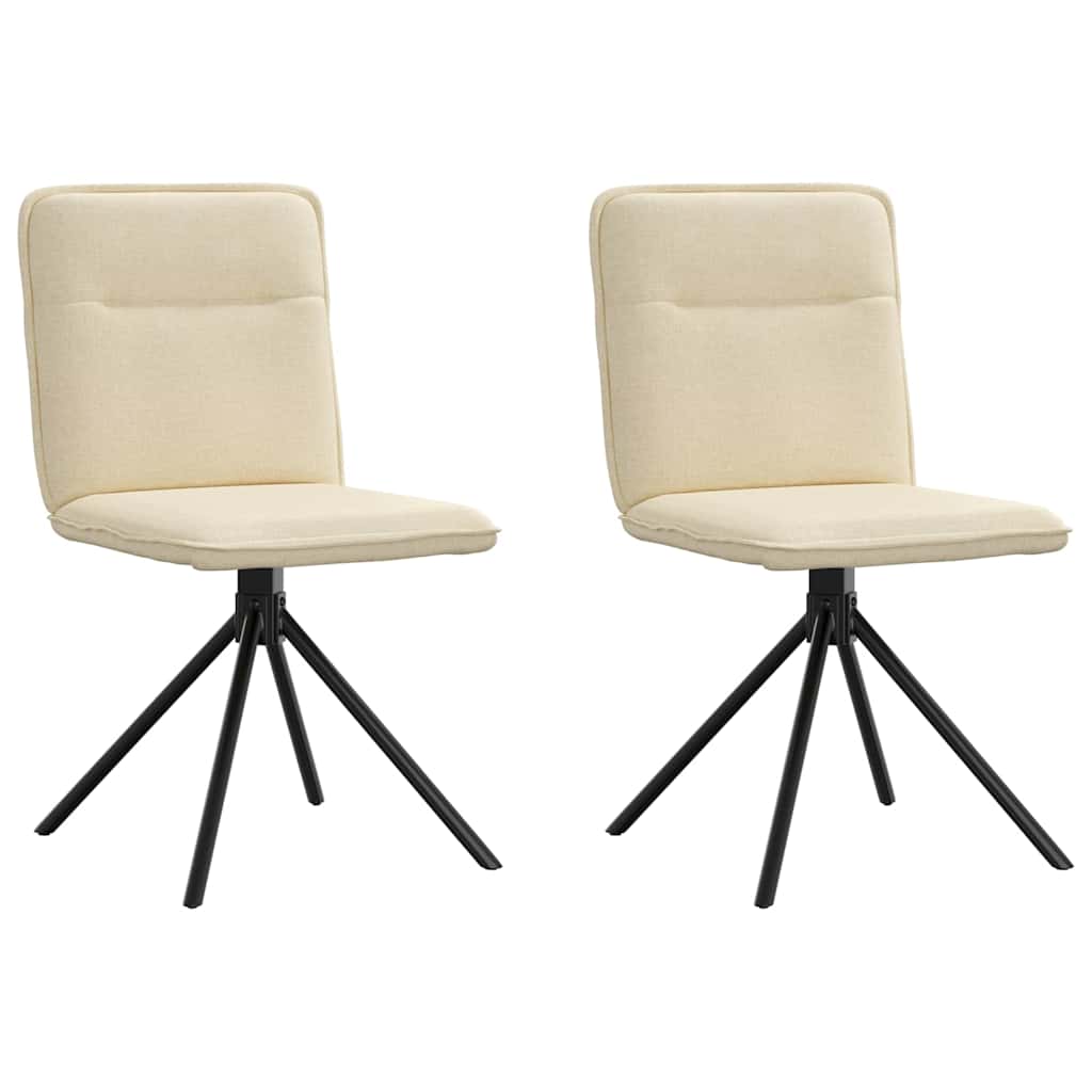Dining chairs, 2 pcs., cream, fabric