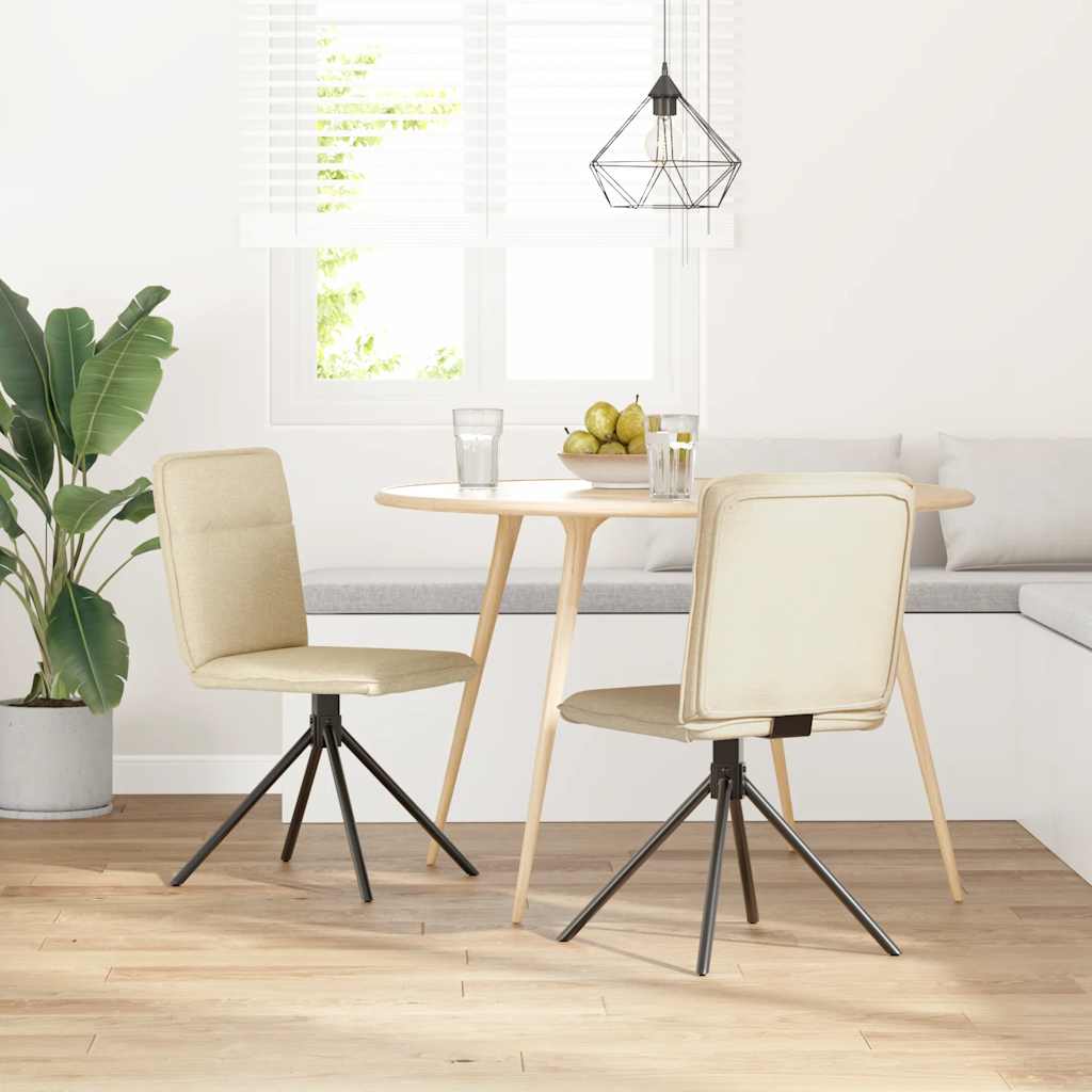 Dining chairs, 2 pcs., cream, fabric
