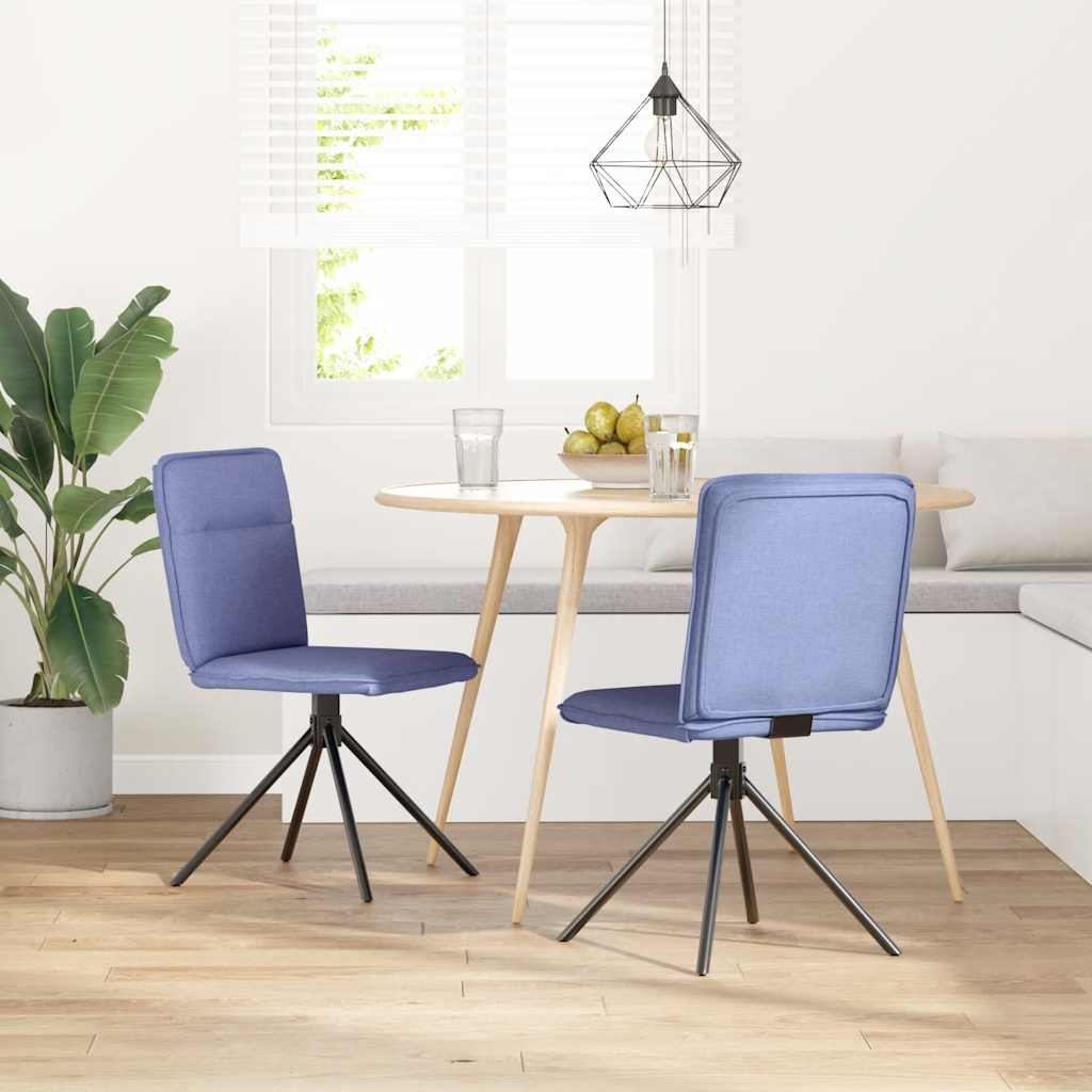 Dining chairs, 2 pcs., denim blue, fabric