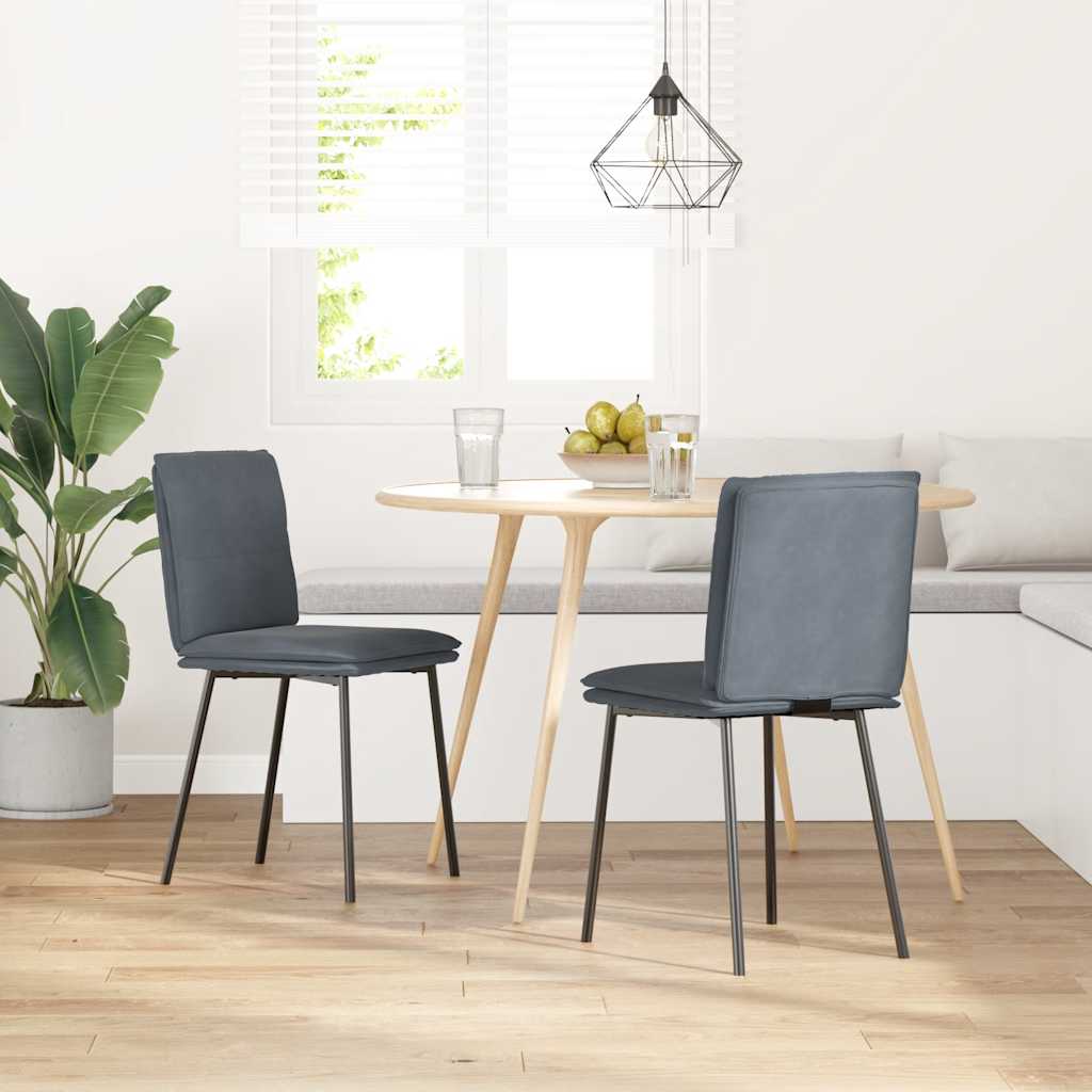Dining chairs, 2 pcs., dark grey, velvet