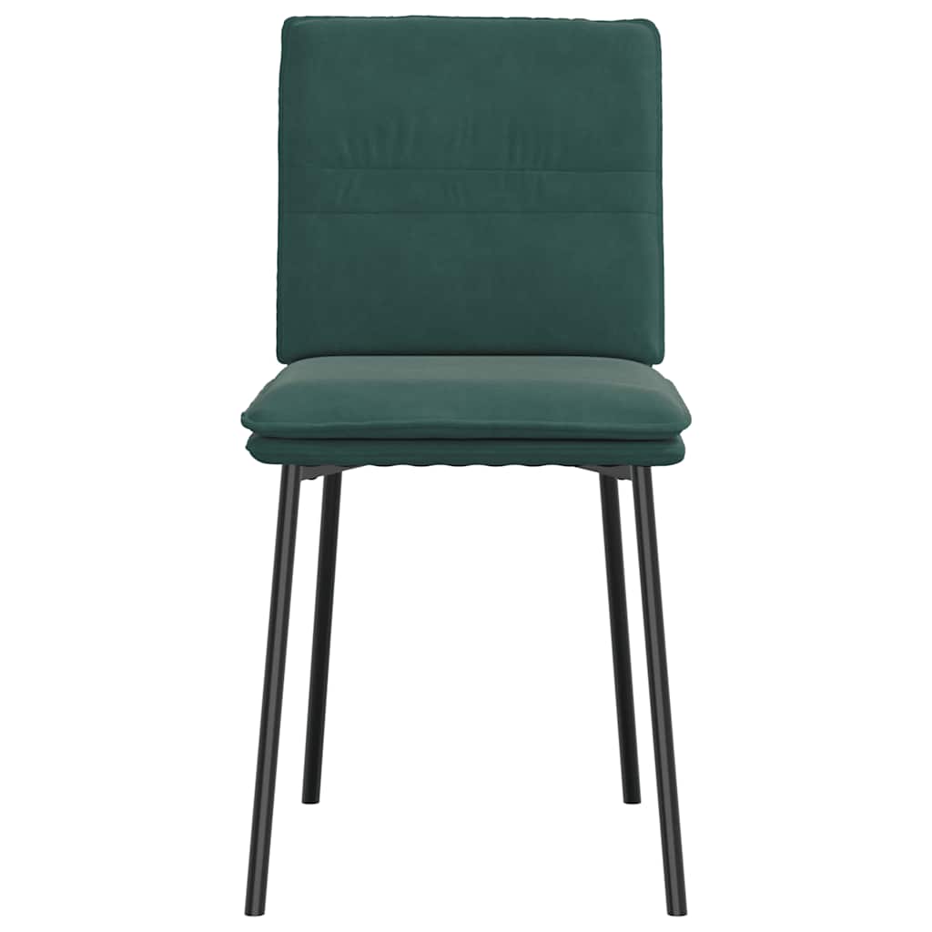 Dining chairs, 2 pcs., dark green, velvet