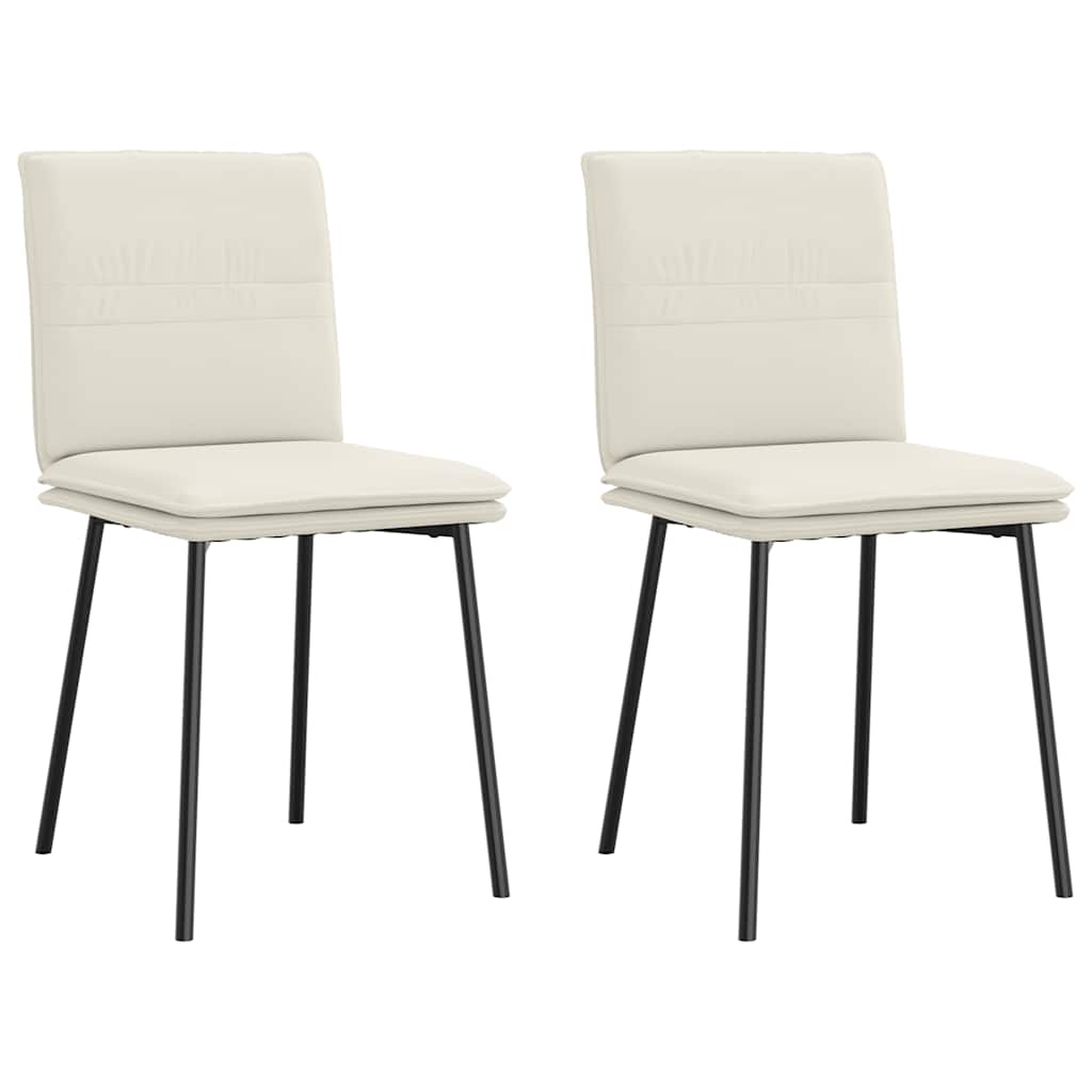 Dining chairs, 2 pcs., cream, velvet