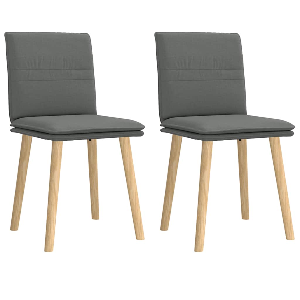 Dining chairs, 2 pcs., dark grey, fabric