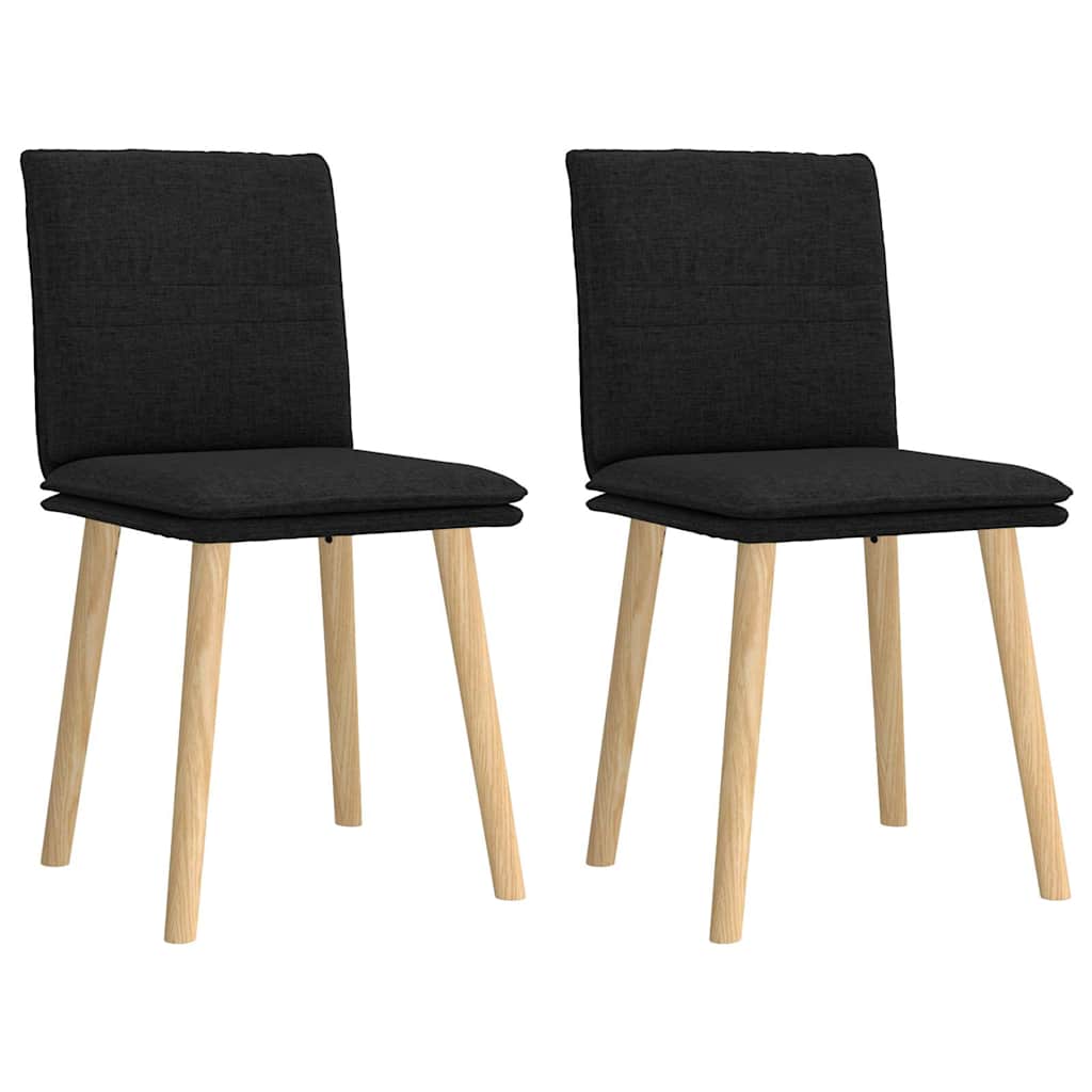 Dining chairs, 2 pcs, black, fabric