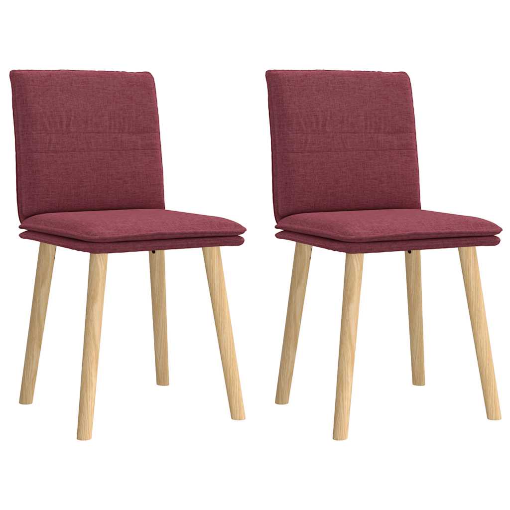 Dining chairs, 2 pcs., burgundy, fabric