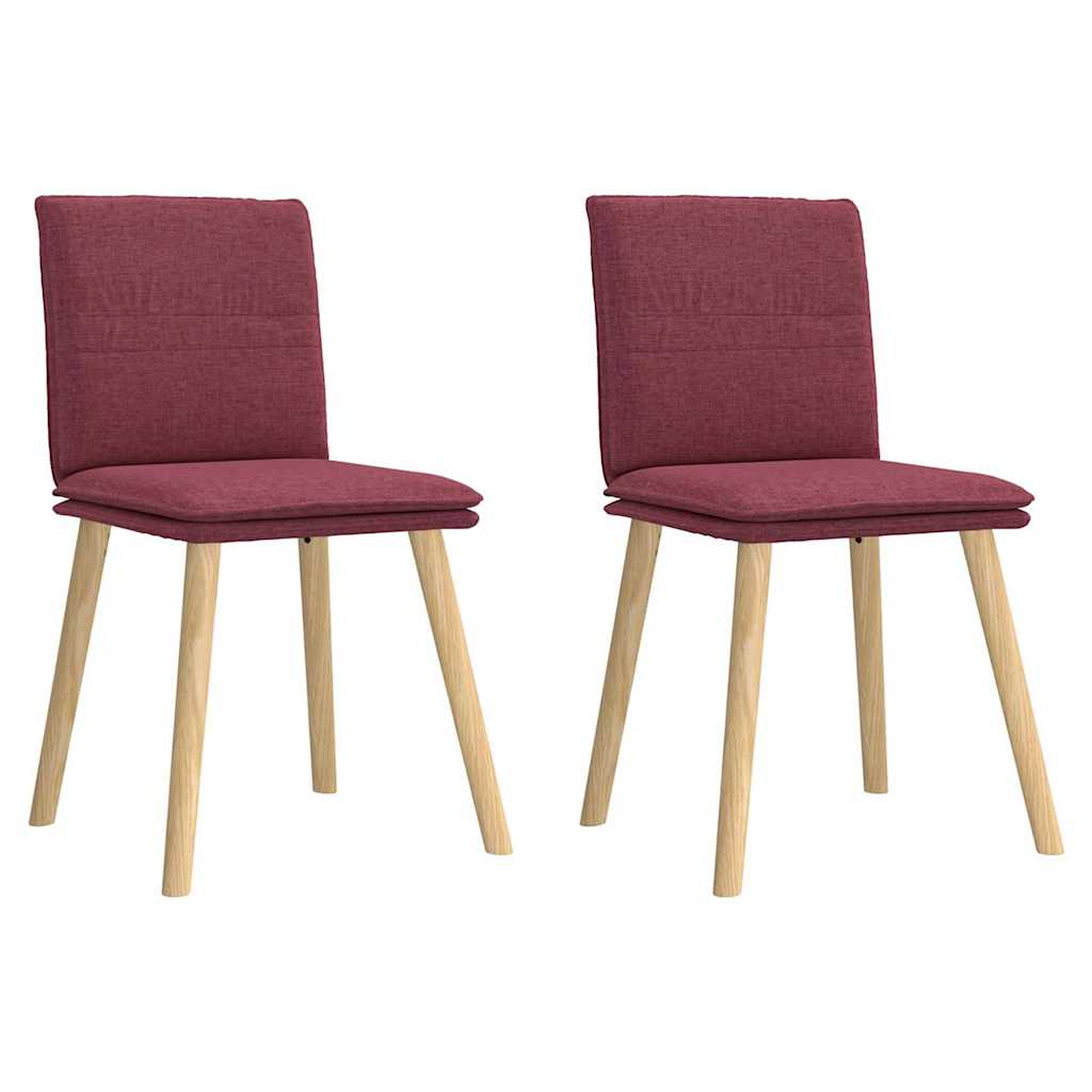 Dining chairs, 2 pcs., burgundy, fabric
