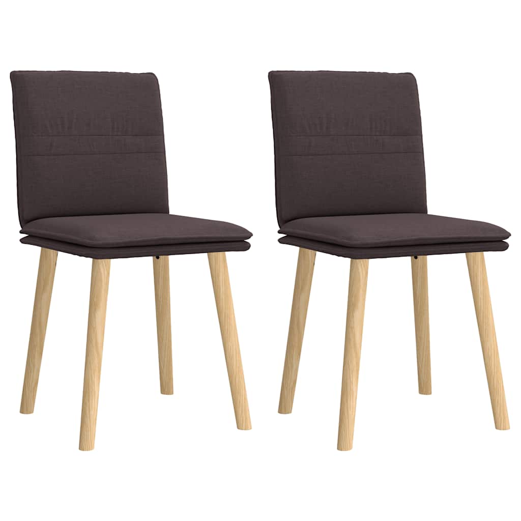 Dining chairs, 2 pcs., dark brown, fabric