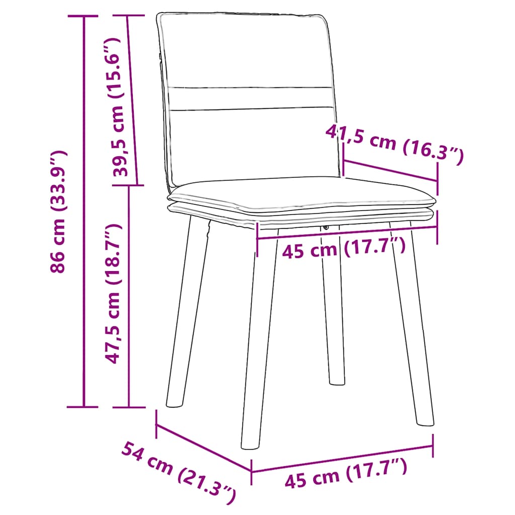 Dining chairs, 2 pcs., dark brown, fabric