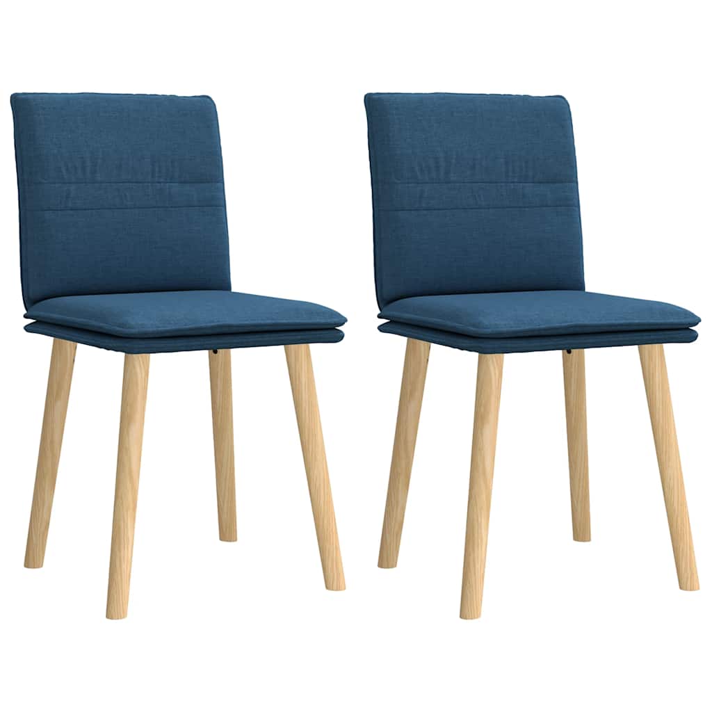 Dining chairs, 2 pcs., blue, fabric