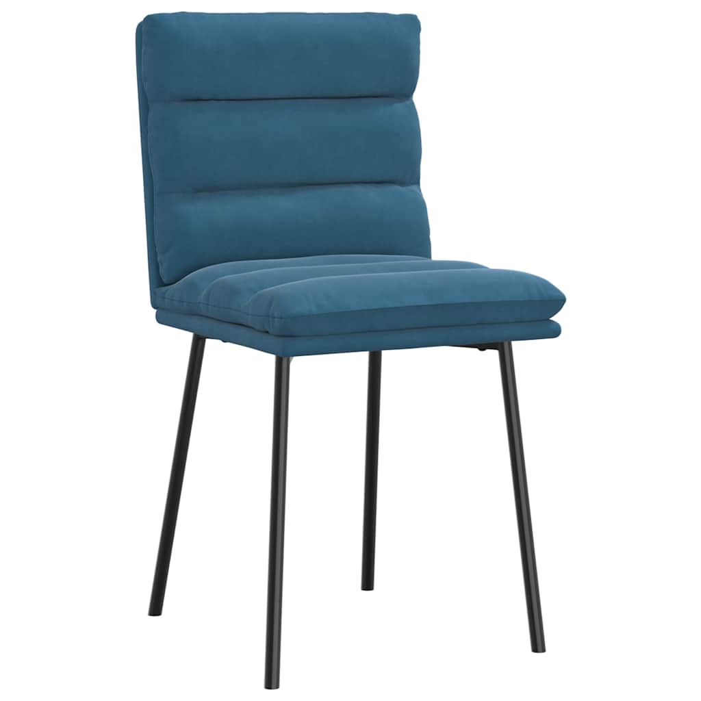 Dining chairs, 2 pcs., blue, velvet