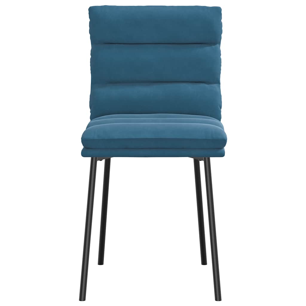 Dining chairs, 2 pcs., blue, velvet
