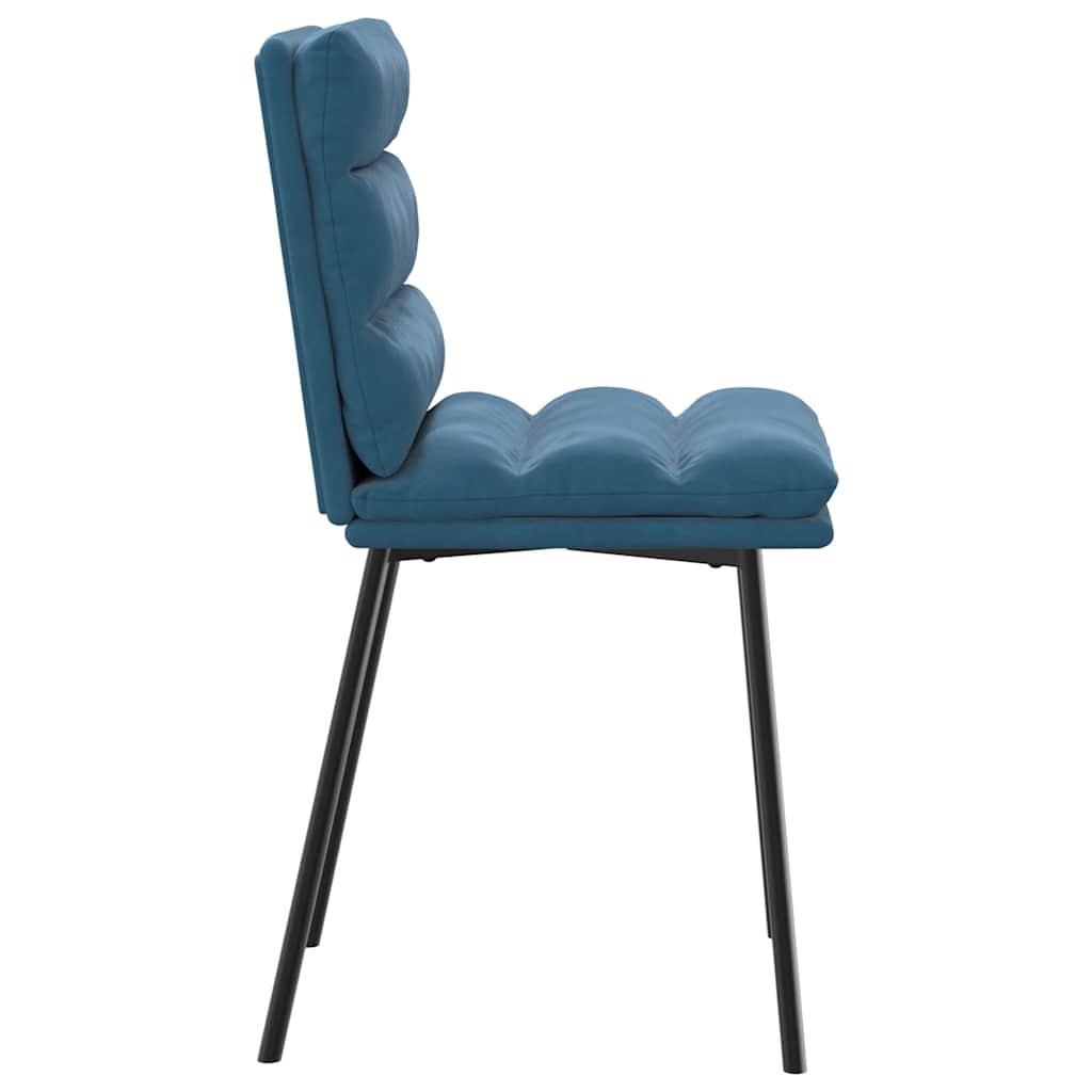 Dining chairs, 2 pcs., blue, velvet