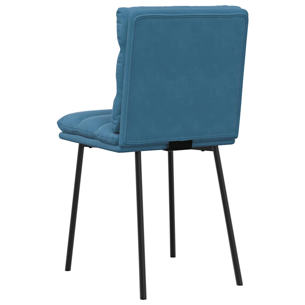 Dining chairs, 2 pcs., blue, velvet