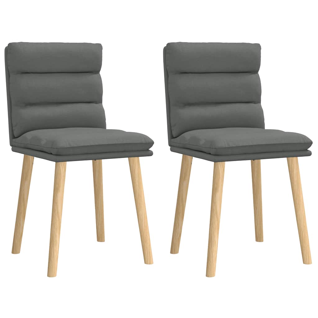 Dining chairs, 2 pcs., dark grey, fabric