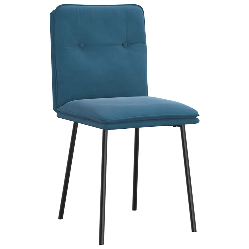 Dining chairs, 2 pcs., blue, velvet