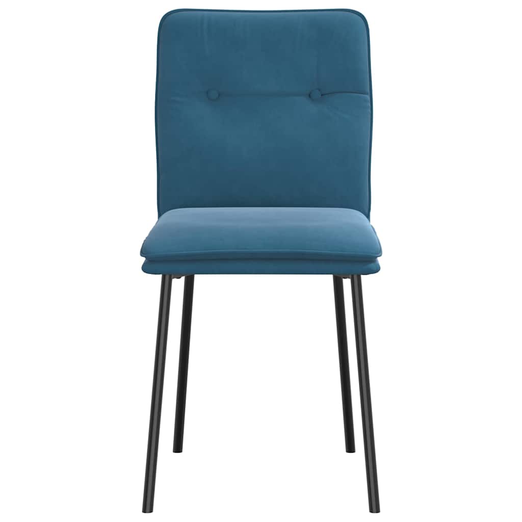 Dining chairs, 2 pcs., blue, velvet