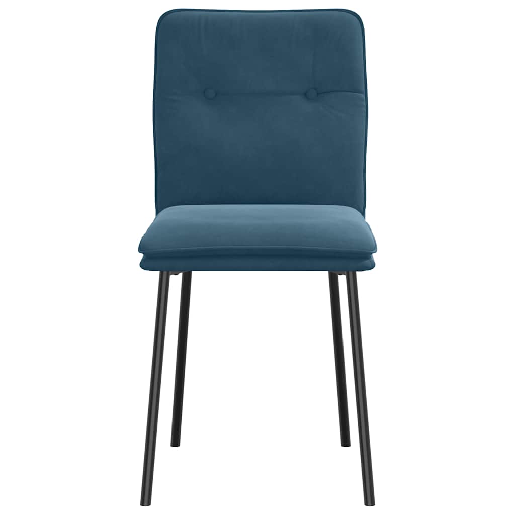 Dining chairs, 2 pcs., blue, velvet
