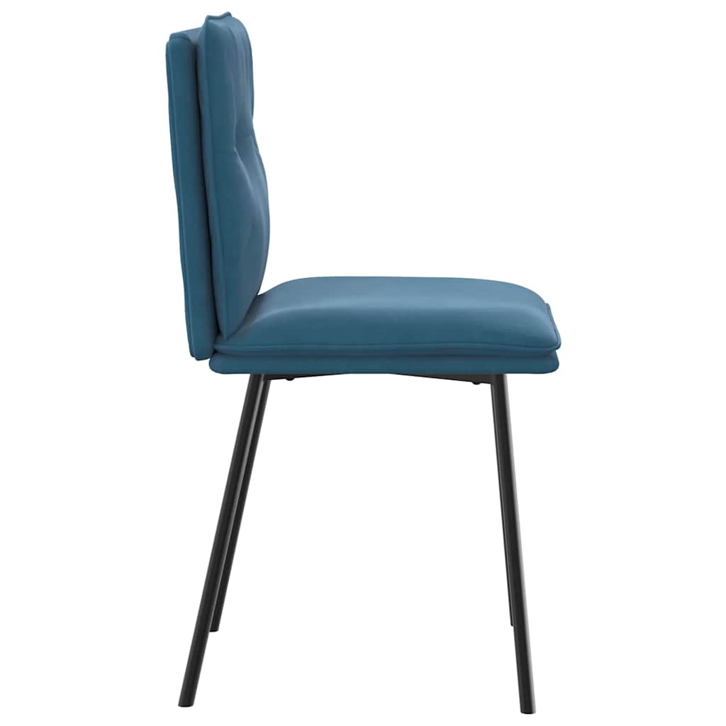 Dining chairs, 2 pcs., blue, velvet