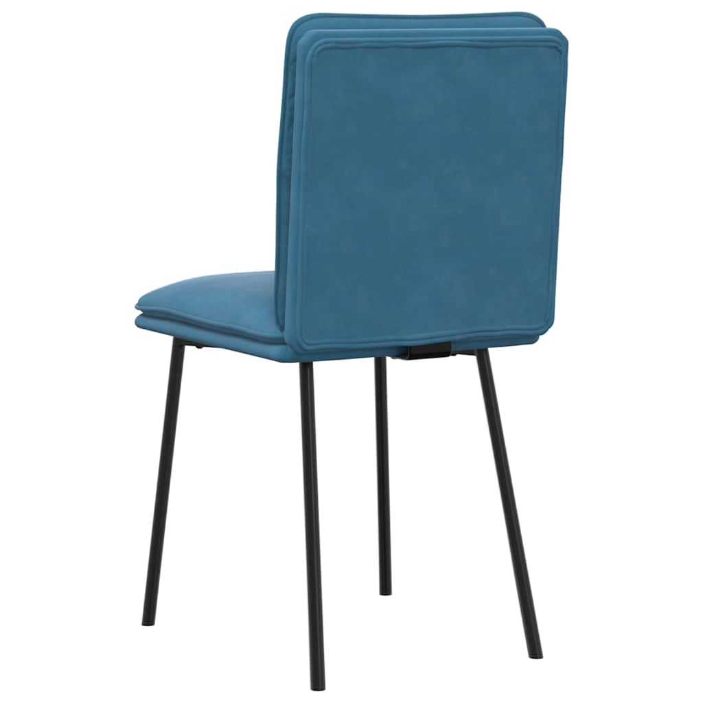 Dining chairs, 2 pcs., blue, velvet