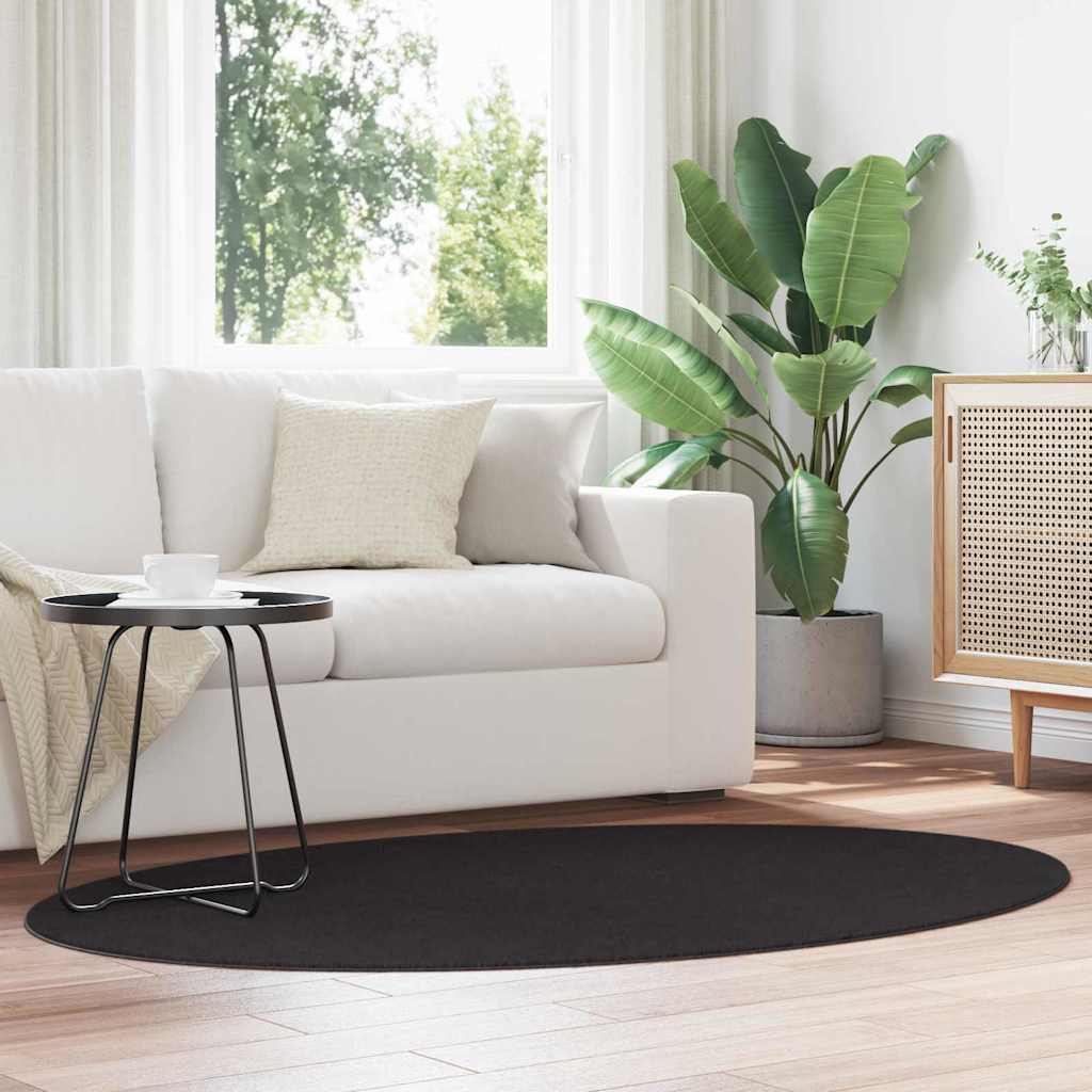 Rug HUARTE Black 170 x 120 cm 100% polyester