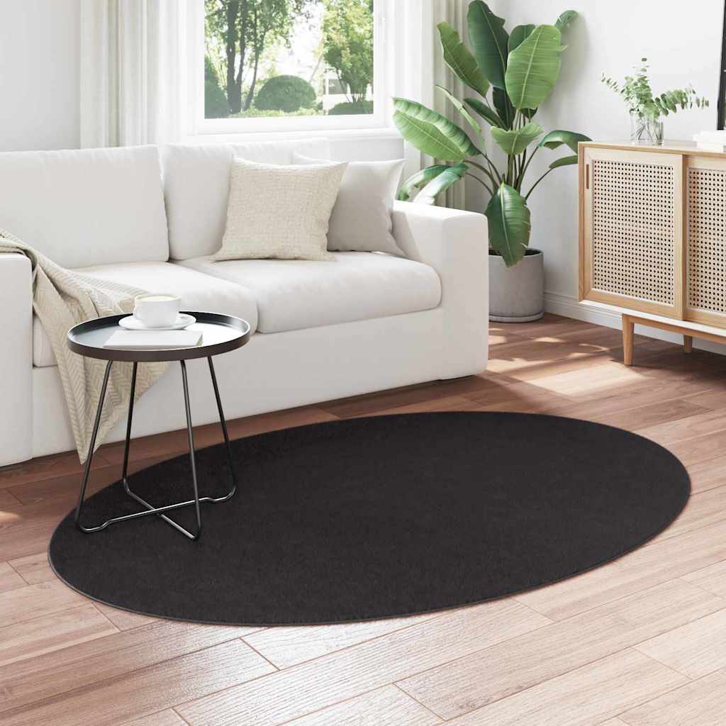 Rug HUARTE Black 170 x 120 cm 100% polyester