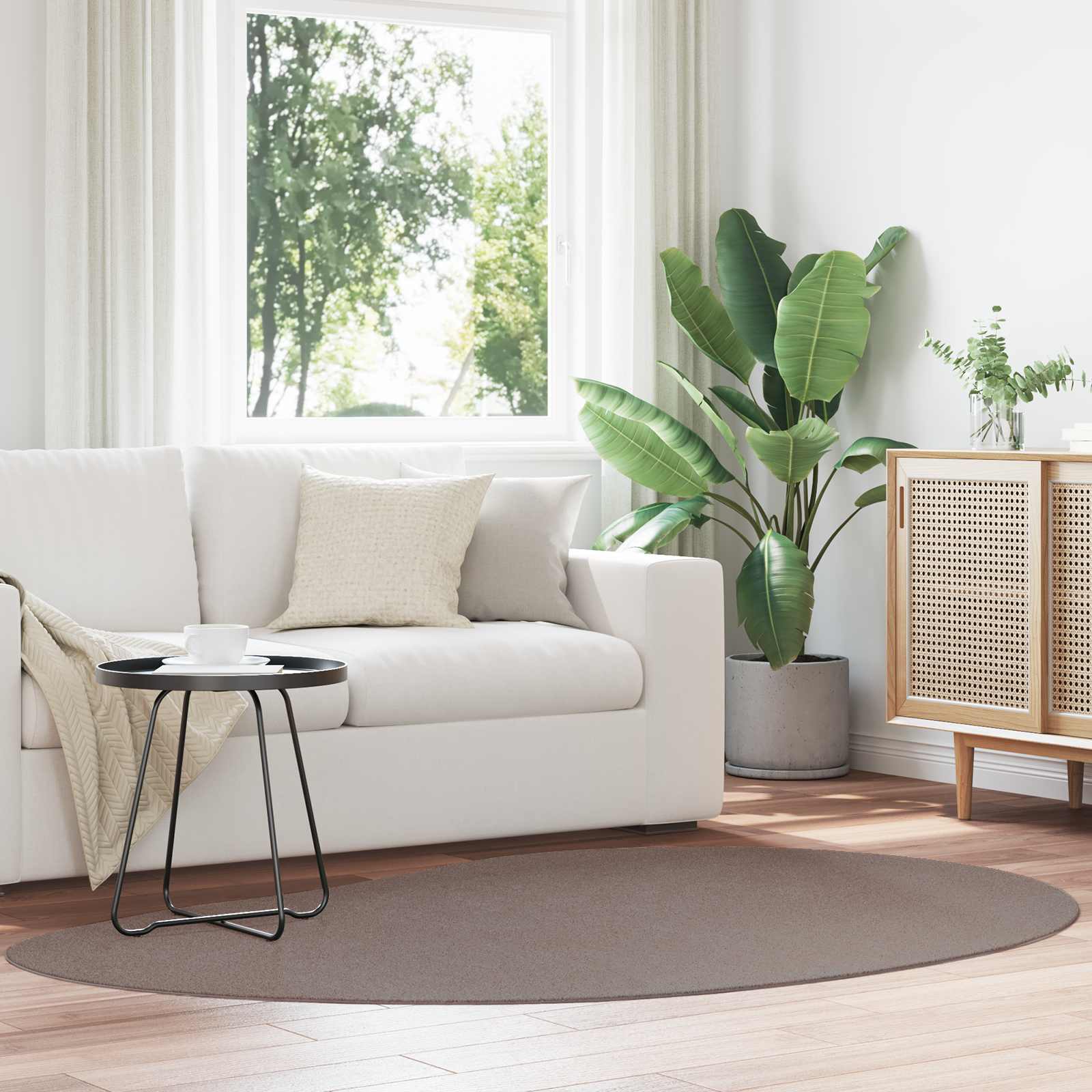 HUARTE Zoned Rug Sand 140 x 200 cm Polyester
