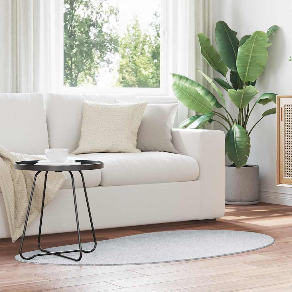 Area Rug HUARTE Grey 80 x 150 cm Polyester