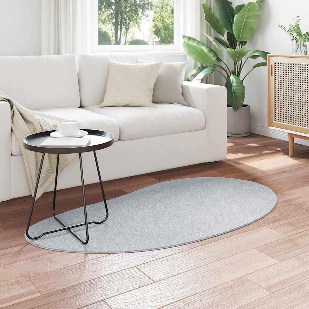 Area Rug HUARTE Grey 80 x 150 cm Polyester