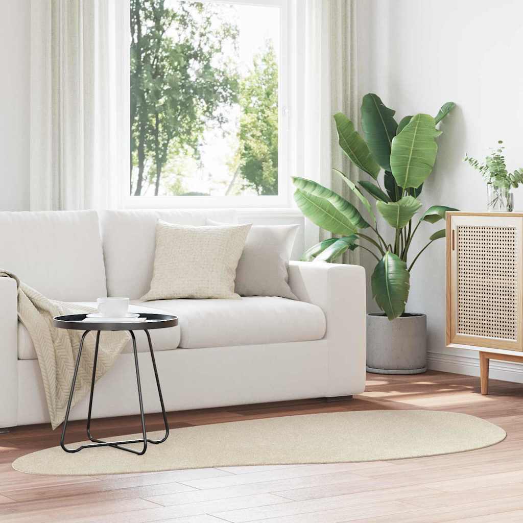 Zonveida paklājs HUARTE Bēšs 100 x 200 cm Poliesters