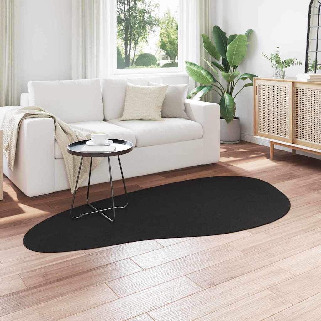 Area Rug HUARTE Black 100 x 200 cm Polyester