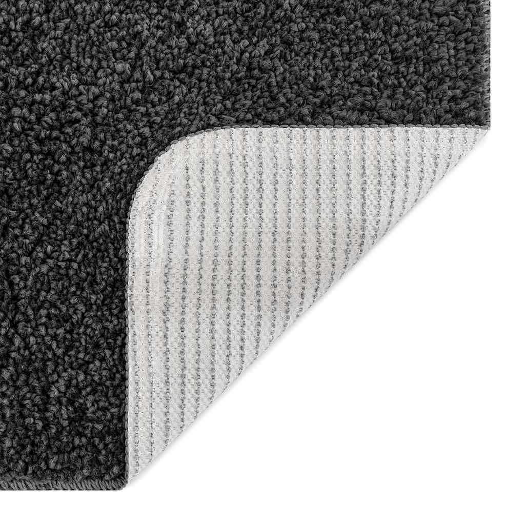 Neslystantis plaukuotas kilimas Tamsiai pilka 120 x 120 cm PP