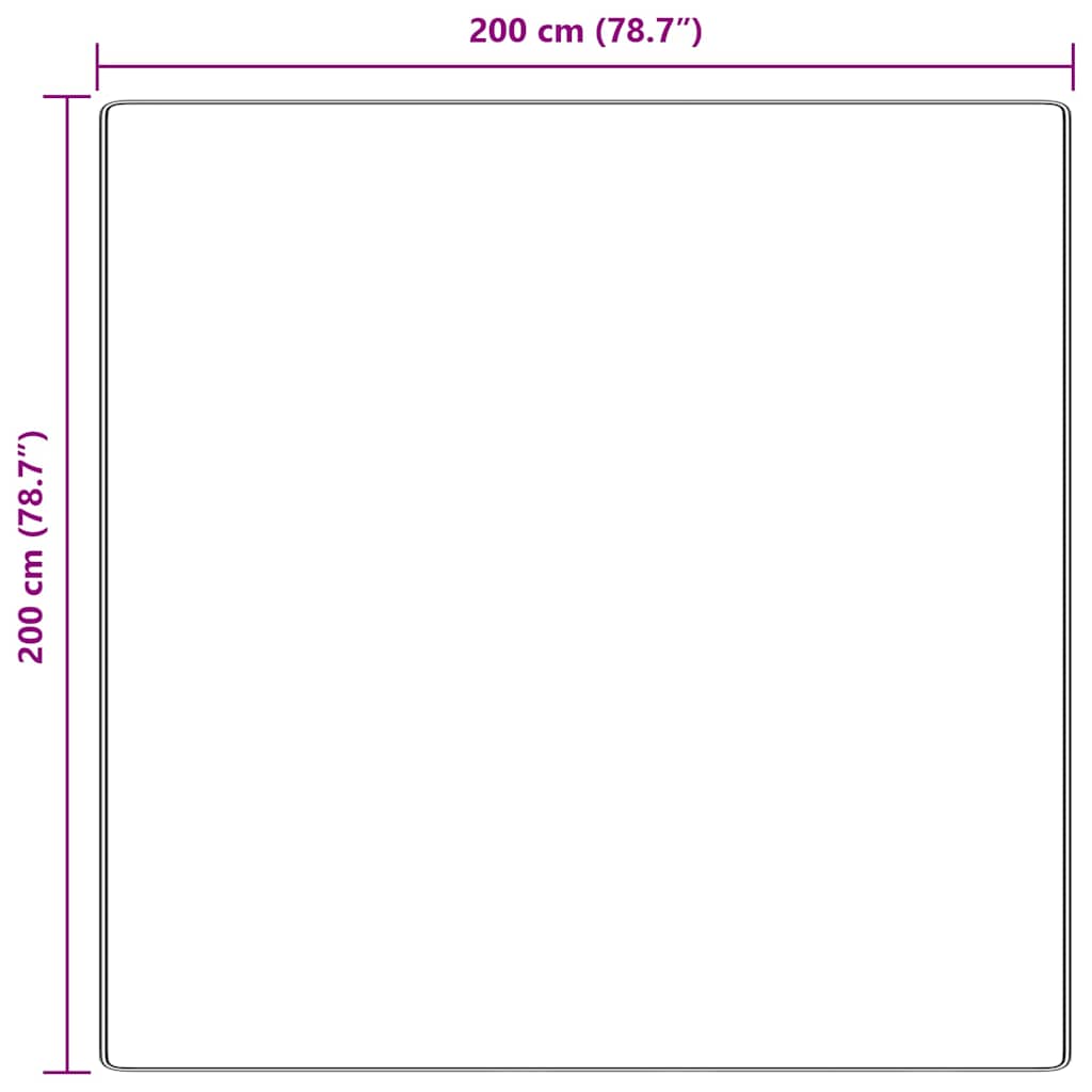 Neslystantis plaukuotas kilimas Pilka 200 x 200 cm PP