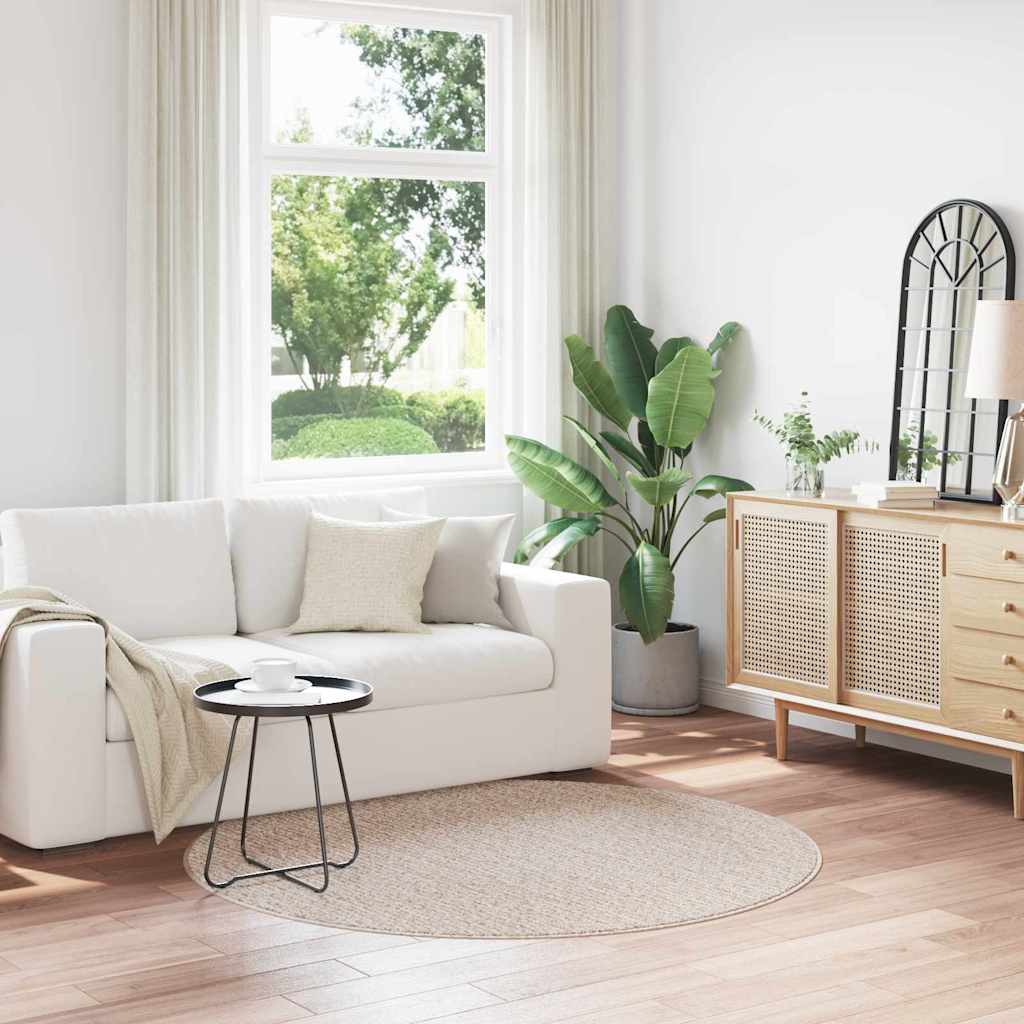 Non-slip Shaggy Rug Cream 160 x 160 cm PP