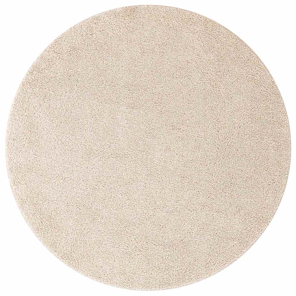Non-slip Shaggy Rug Cream 160 x 160 cm PP
