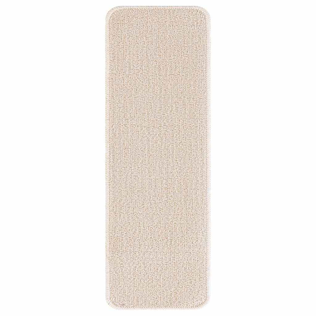 Slydimui atsparūs laiptų kilimėliai 15 pcs Kreminė 60 x 25 cm