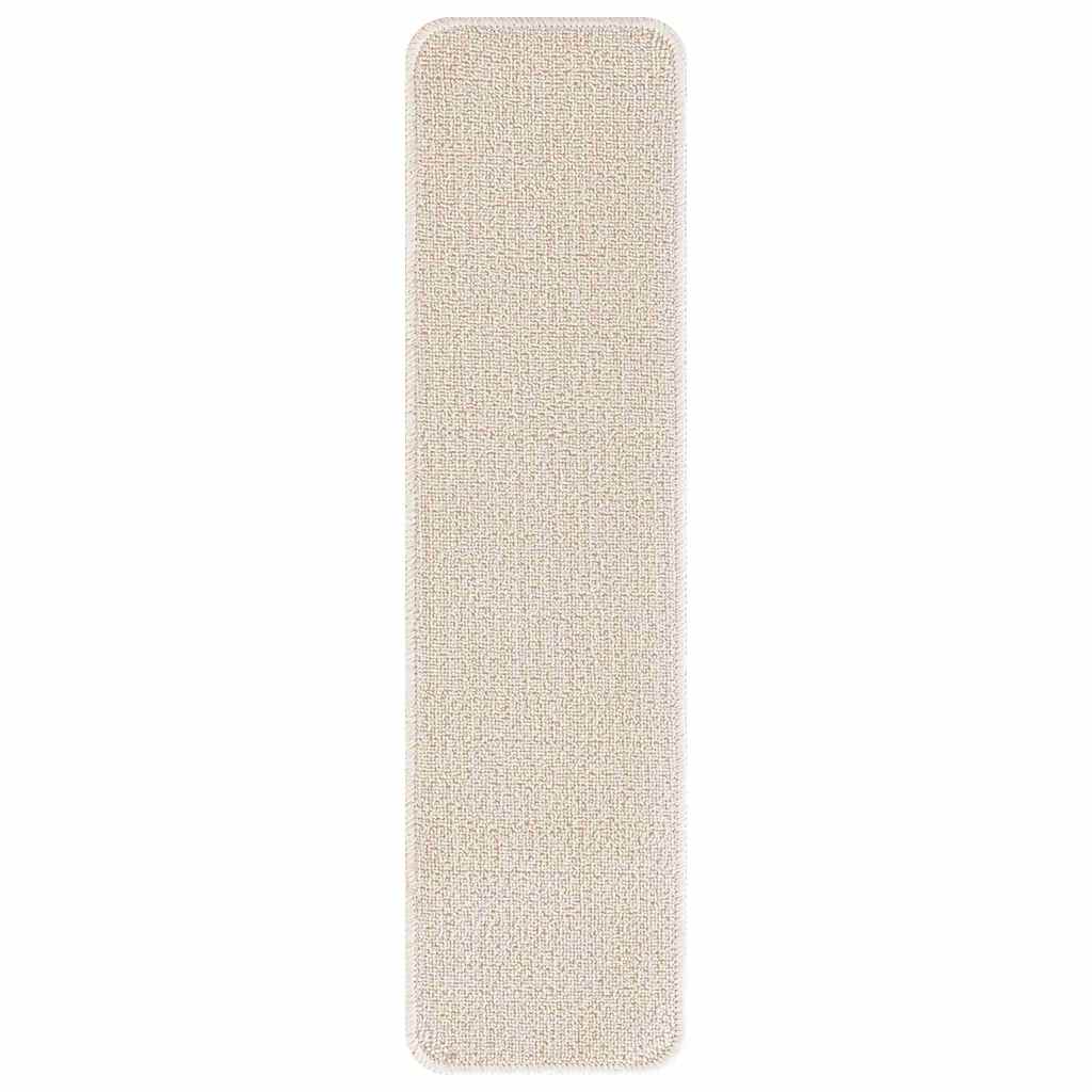 Slydimui atsparūs laiptų kilimėliai 15 pcs Kreminė 75 x 20 cm