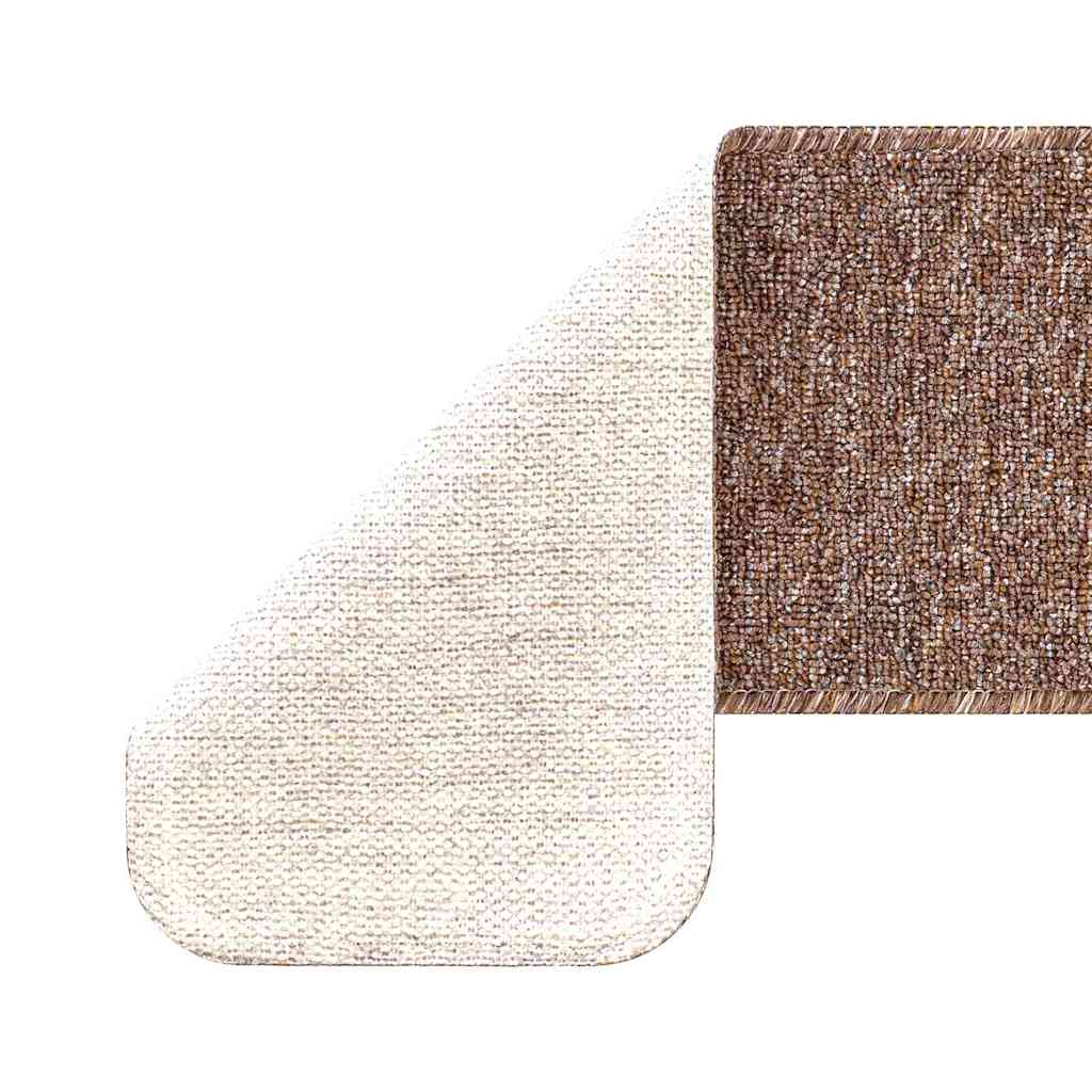 Slydimui atsparūs laiptų kilimėliai 15 pcs Ruda 60 x 25 cm PP